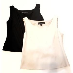 Vintage Lafayette 148 SILK 2Pc Tank Tops Stretch 2